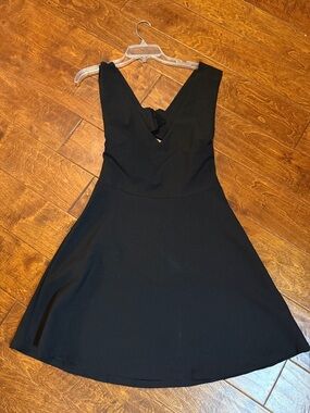 Classic Black V-Neck Fit & Flare Dress